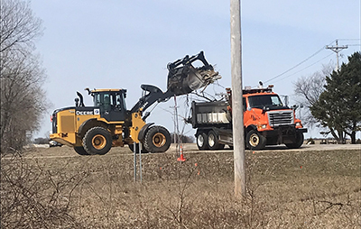 Photo: Crews clean up after tornado in southeastern Minnesota.